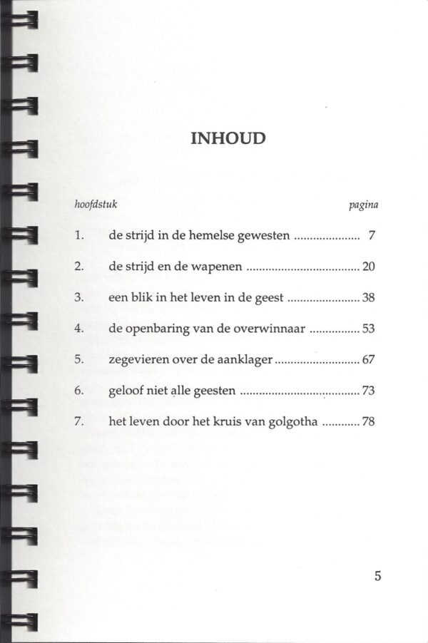 Inhoudspagina van het boek: Leven in de Geest - van Jessie Penn-Lewis