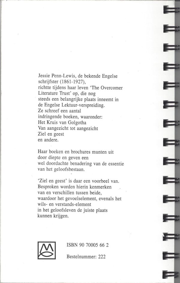 Achterzijde van het boek: Ziel en geest - van Jessie Penn-Lewis